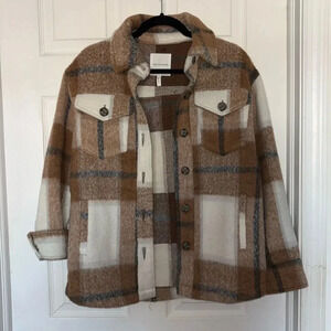 Avec Les Filles Brown Plaid Jacket